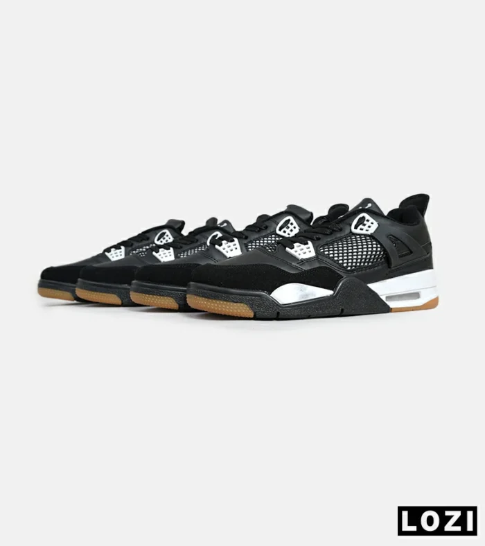 کتانی ساقدار زنانه و مردانه مشکی سفید Nike air jordan 4 مدل 6599 - Image 6