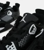 کتانی ساقدار زنانه و مردانه مشکی سفید Nike air jordan 4 مدل 6599 - Image 7