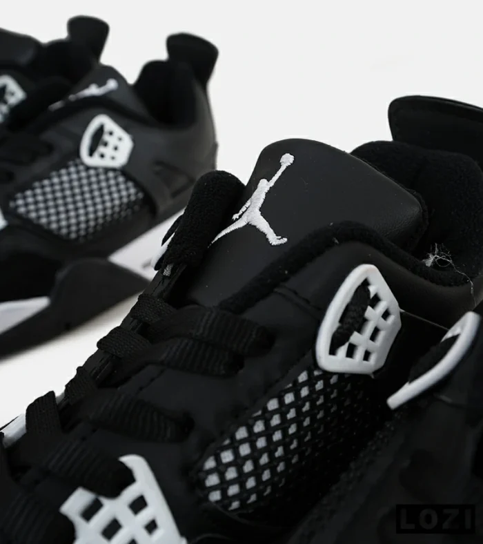 کتانی ساقدار زنانه و مردانه مشکی سفید Nike air jordan 4 مدل 6599 - Image 7
