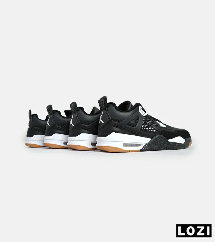 کتانی ساقدار زنانه و مردانه مشکی سفید Nike air jordan 4 مدل 6599 - Image 8