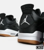 کتانی ساقدار زنانه و مردانه مشکی سفید Nike air jordan 4 مدل 6599 - Image 9