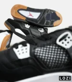 کتانی ساقدار زنانه و مردانه مشکی سفید Nike air jordan 4 مدل 6599 - Image 10