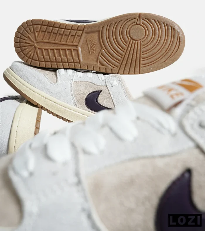 کفش کتانی مردانه و زنانه کرم طوسی بنفش نایک NIKE SB Dunk مدل 7063 - Image 11