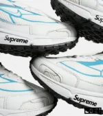 کفش کتانی مردانه سفید آبی نایک NIKE x SUPREME shox ride 2 مدل 7056 - Image 5