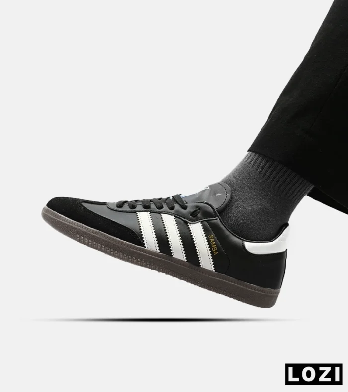 کفش کتانی مردانه و زنانه سامبا مشکی قهوه ای ADIDAS Samba مدل 4234 - Image 2