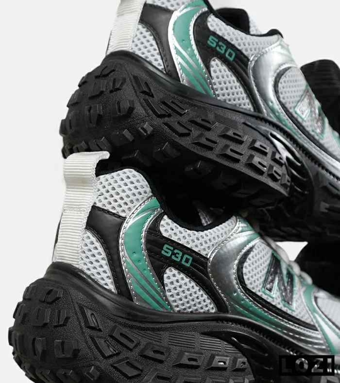 کفش کتانی مردانه و زنانه سفید سبز مشکی NEW BALANCE 530 V02 مدل 7100 - Image 4