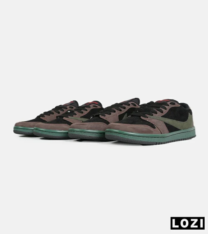 کفش کتانی مردانه قهوه ای مشکی سبز NIKE travis scott مدل 7112 - Image 6