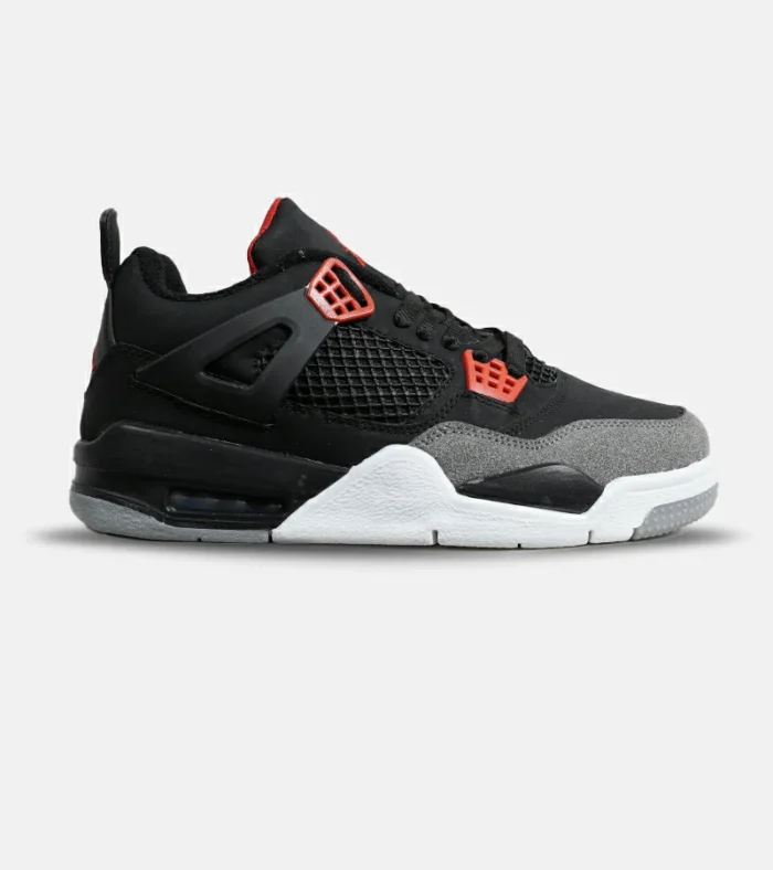 کتانی ساقدار زنانه و مردانه مشکی طوسی قرمز Nike air jordan 4 مدل 6473 - Image 1