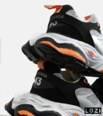 کفش کتانی مردانه و زنانه طوسی مشکی نارنجی BALENCIAGA مدل 6546 - Image 4
