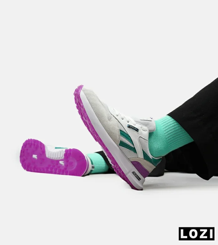 کفش کتانی سفید سبز بنفش REEBOK Unphased Pro مدل 5173 - Image 5