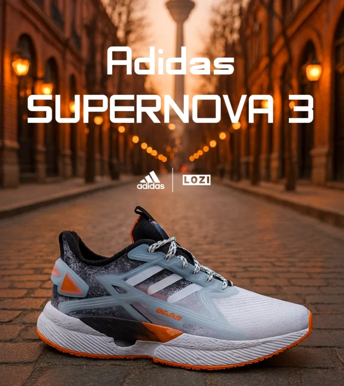 کفش کتانی مردانه و زنانه سفید فیلی نارنجی Adidas SUPERNOVA 3 مدل 7257 - Image 2
