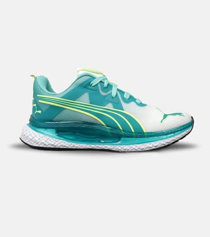 کفش کتانی ورزشی مردانه و زنانه سفید سبز فسفری PUMA مدل 5019 - Image 1