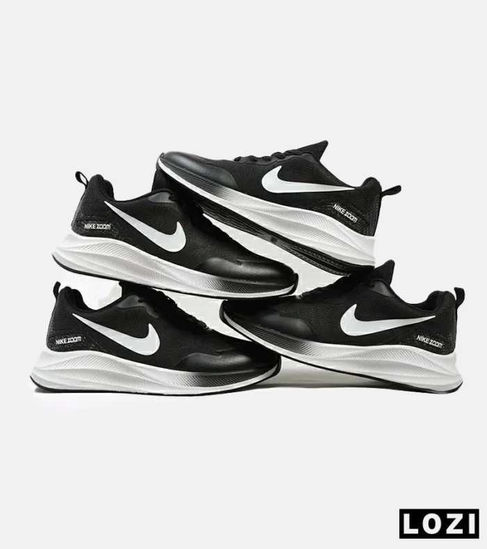 کفش کتانی مردانه و زنانه مشکی سفید Nike air zoom مدل 4546 - Image 7