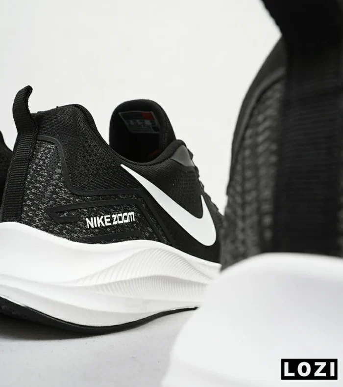 کفش کتانی مردانه و زنانه مشکی سفید Nike air zoom مدل 4546 - Image 3