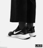 کفش کتانی مردانه و زنانه مشکی سفید Nike air zoom مدل 4546 - Image 4