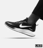 کفش کتانی مردانه و زنانه مشکی سفید Nike air zoom مدل 4546 - Image 2