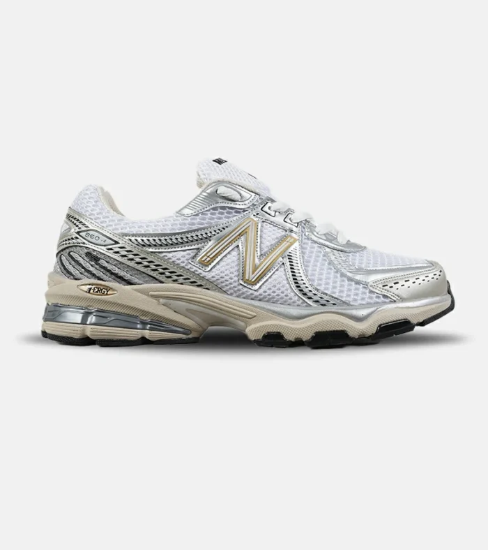 کفش کتانی مردانه و زنانه سفید کرم New Balance 860 v02 مدل 7525 - Image 1