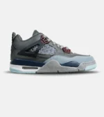 کتانی ساقدار زنانه و مردانه طوسی آبی Nike air jordan 4 مدل 8043