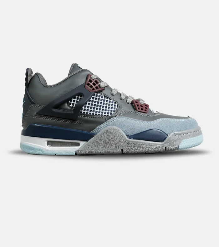 کتانی ساقدار زنانه و مردانه طوسی آبی Nike air jordan 4 مدل 8043 - Image 1