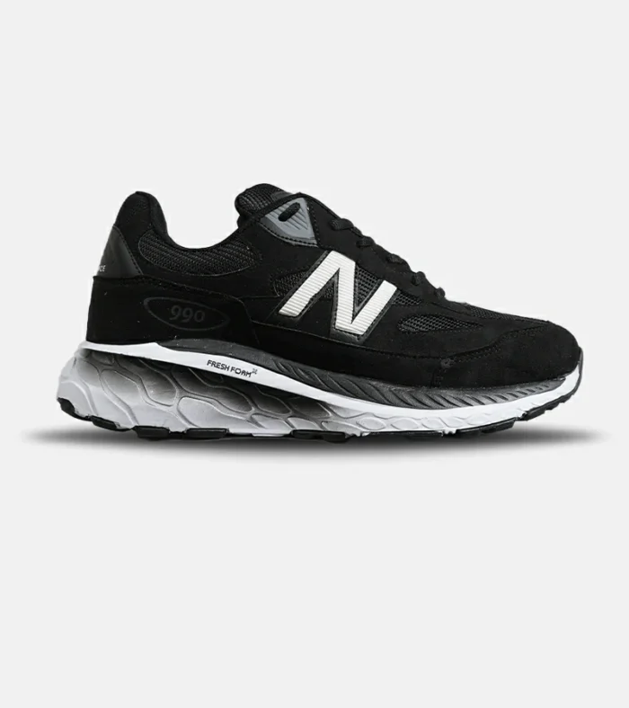DSC05013 کفش کتانی مردانه مشکی سفید NEW BALANCE 990 مدل 8057 - Image 1