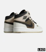 کفش کتانی ساقدار مردانه و زنانه کرم قهوه ای NIKE jordan 1 مدل 8142 - Image 4