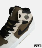 کفش کتانی ساقدار مردانه و زنانه کرم قهوه ای NIKE jordan 1 مدل 8142 - Image 7