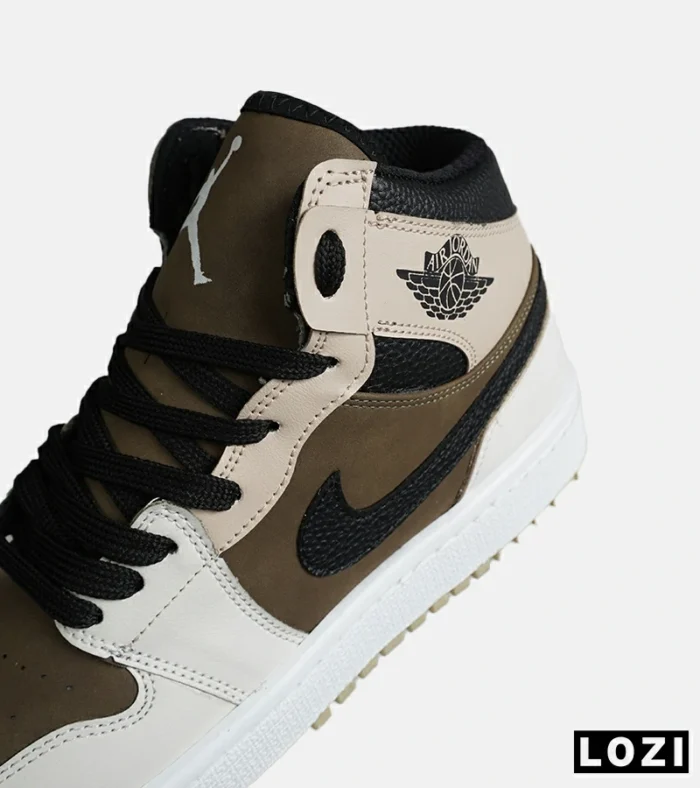 کفش کتانی ساقدار مردانه و زنانه کرم قهوه ای NIKE jordan 1 مدل 8142 - Image 7