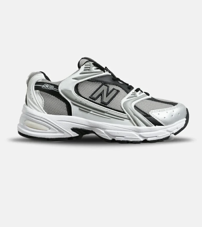 DSC09634 کفش کتانی مردانه و زنانه سفید طوسی مشکی NEW BALANCE 530 مدل 6642 - Image 1