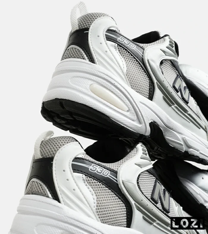 کفش کتانی مردانه و زنانه سفید طوسی مشکی NEW BALANCE 530 مدل 6642 - Image 8