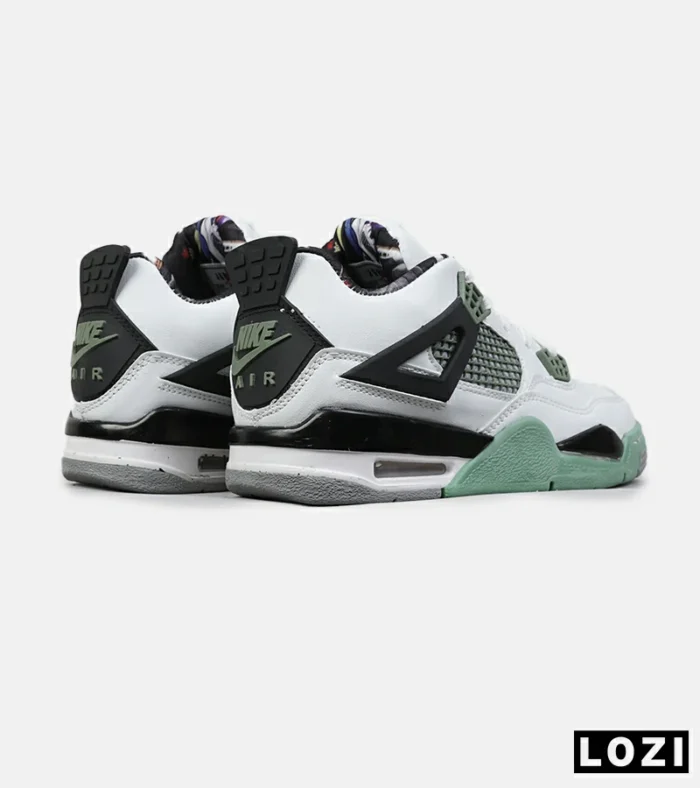 کتانی ساقدار زنانه و مردانه سفید سبز Nike air jordan 4 مدل 8036 - Image 3