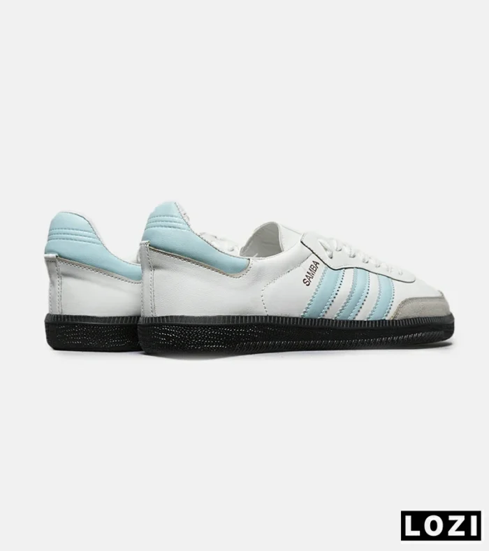 کفش کتانی مردانه و زنانه سامبا سفید آبی قهوه ای ADIDAS Samba مدل 7219 - Image 4