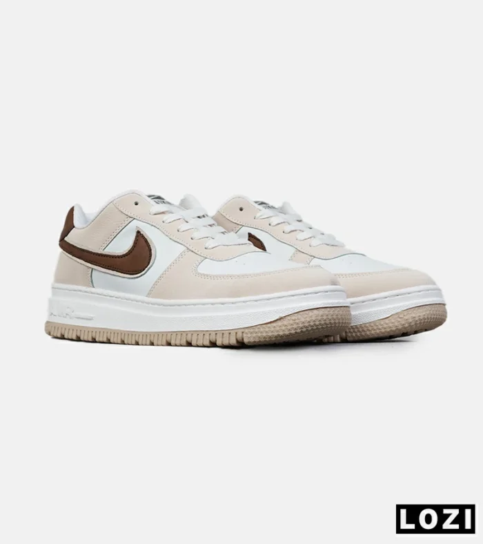 کفش مردانه و زنانه سفید کرم قهوه ای NIKE AIR FORCE مدل 8160 - Image 4