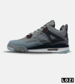 کتانی ساقدار زنانه و مردانه طوسی آبی Nike air jordan 4 مدل 8043 - Image 2