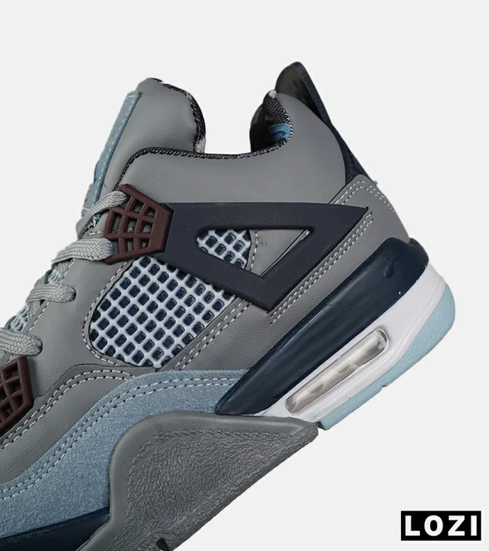 کتانی ساقدار زنانه و مردانه طوسی آبی Nike air jordan 4 مدل 8043 - Image 7