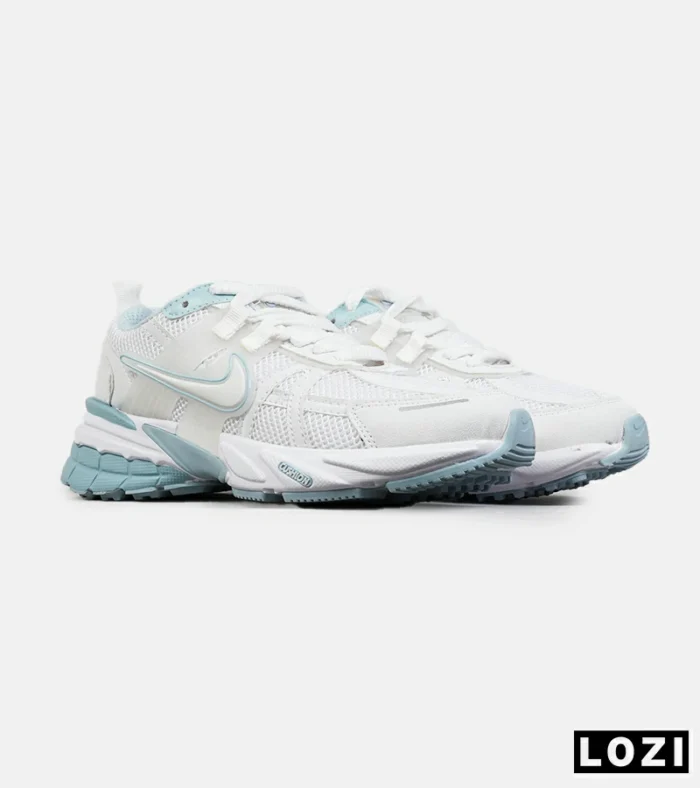 کفش کتانی مردانه و زنانه سفید آبی Nike Cushlon V2K مدل 8030 - Image 2