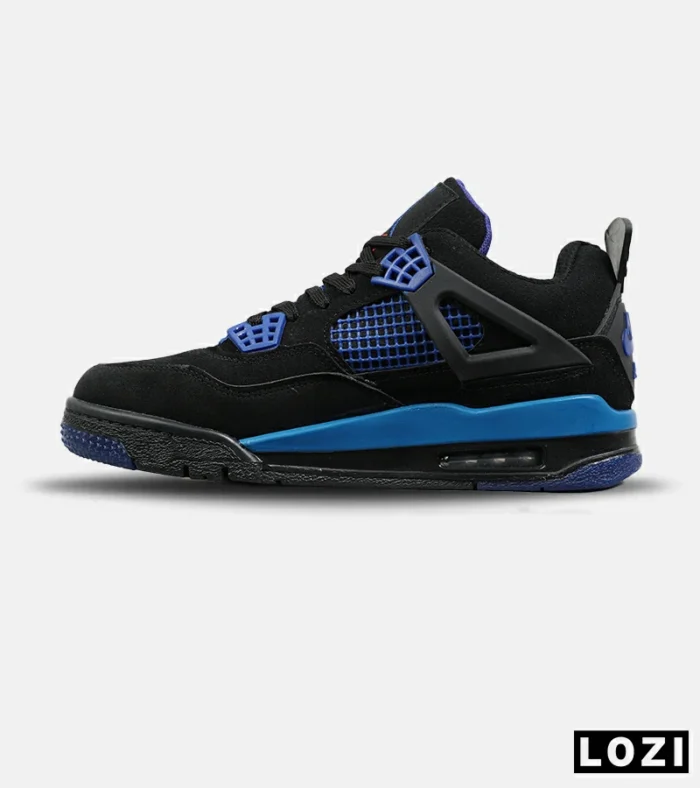 کتانی ساقدار زنانه و مردانه مشکی آبی Nike air jordan 4 مدل 8246 - Image 2