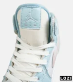 کفش کتانی ساقدار زنانه سفید آبی صورتی نایک NIKE jordan 1 مدل 8329 - Image 5