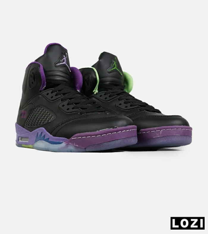 کتانی ساقدار مردانه مشکی بنفش Nike air jordan 5 مدل 8293 - Image 4