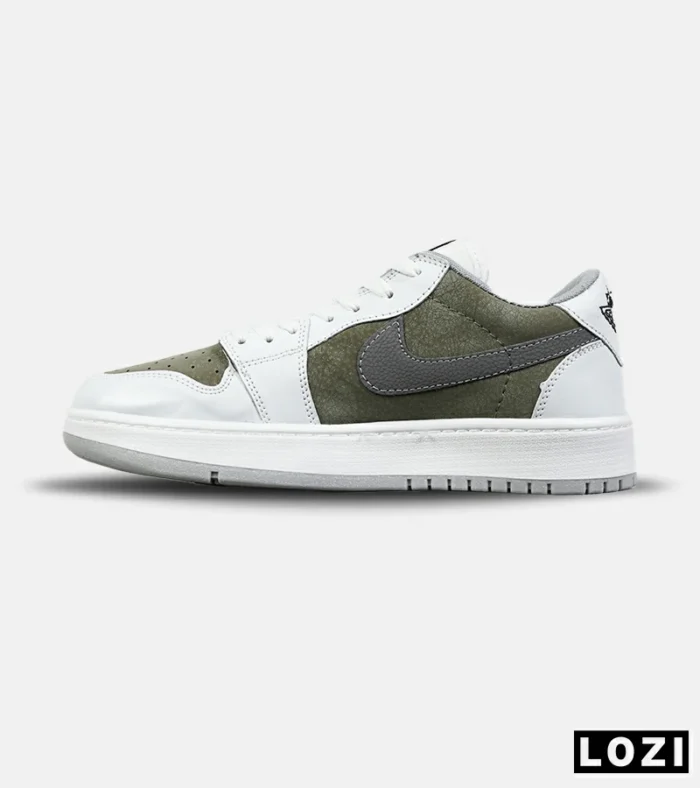 کفش کتانی مردانه و زنانه سفید طوسی سبز NIKE travis scott مدل 8317 - Image 2