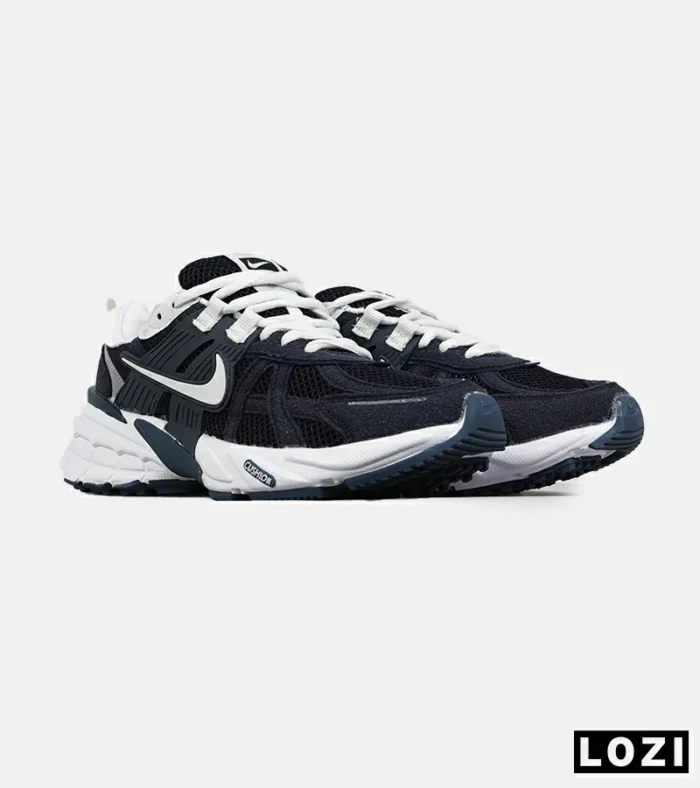 کفش کتانی مردانه و زنانه سرمه ای سفید  Nike Cushlon V2K مدل 8359 - Image 4