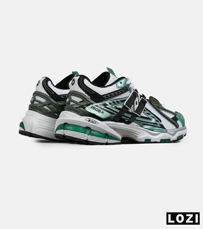 کفش کتانی مردانه و زنانه سفید سبز مشکی New Balance 1906R مدل 8371 - Image 3