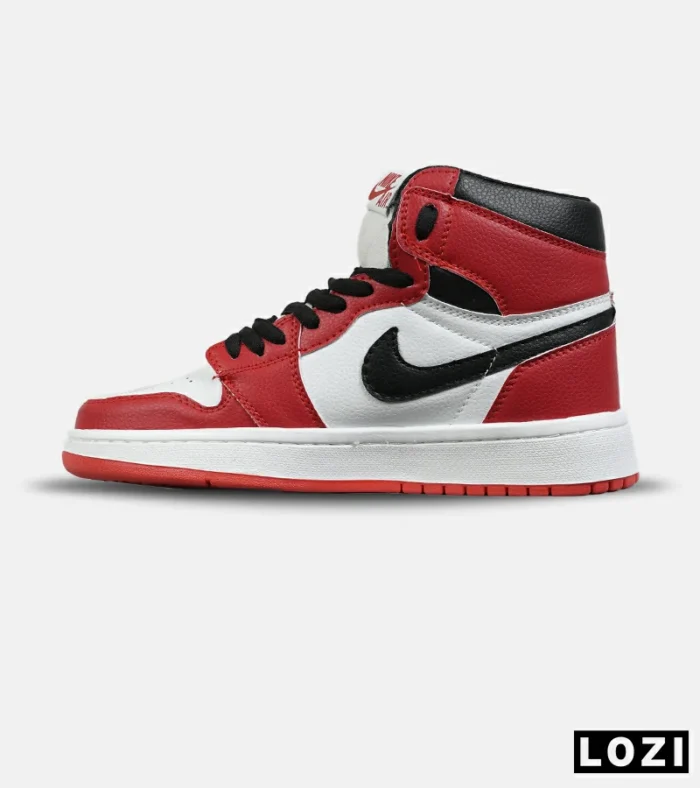 کفش کتانی ساقدار مردانه و زنانه قرمز مشکی NIKE jordan 1 مدل 8279 - Image 2