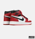 کفش کتانی ساقدار مردانه و زنانه قرمز مشکی NIKE jordan 1 مدل 8279 - Image 3