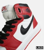 کفش کتانی ساقدار مردانه و زنانه قرمز مشکی NIKE jordan 1 مدل 8279 - Image 7