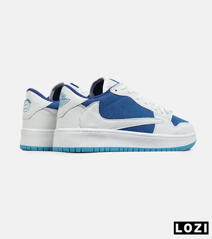کفش کتانی مردانه و زنانه آبی سفید NIKE travis scott مدل 8321 - Image 4