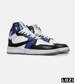 کفش کتانی ساقدار مردانه و زنانه مشکی سفید آبی NIKE travis scott مدل 8402 - Image 4