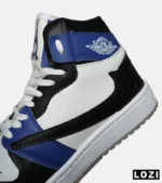 کفش کتانی ساقدار مردانه و زنانه مشکی سفید آبی NIKE travis scott مدل 8402 - Image 6