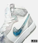 کفش کتانی مردانه و زنانه ساقدار طوسی سفید آبی NIKE dunk low steam puppet مدل 8362 - Image 7