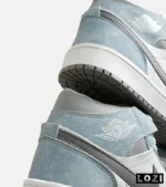 کفش کتانی بزرگ پا ساقدار سفید آبی طوسی NIKE AIR Jordan 1 مدل 8280 - Image 5