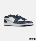 کفش کتانی مردانه و زنانه سفید سرمه ای طوسی 1 NIKE AIR JORDAN مدل 8466 - Image 2